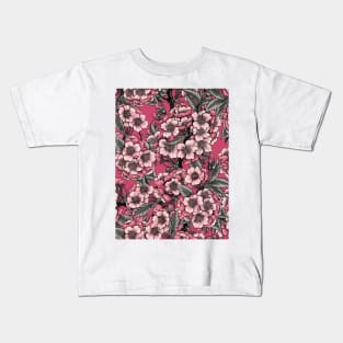 Cherry blossom on pink Kids T-Shirt